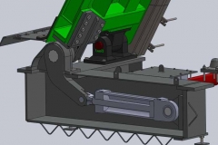 Sistema di movimentazione di una paratoia a ventola con albero a profilo scanalato ed attuatore oleodinamico – sistema di attuazione a braccetto e coppia progressivi.